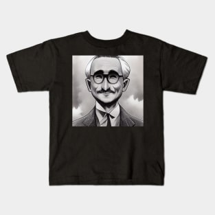 Happy F.A. Hayek Manga Style Portrait Kids T-Shirt